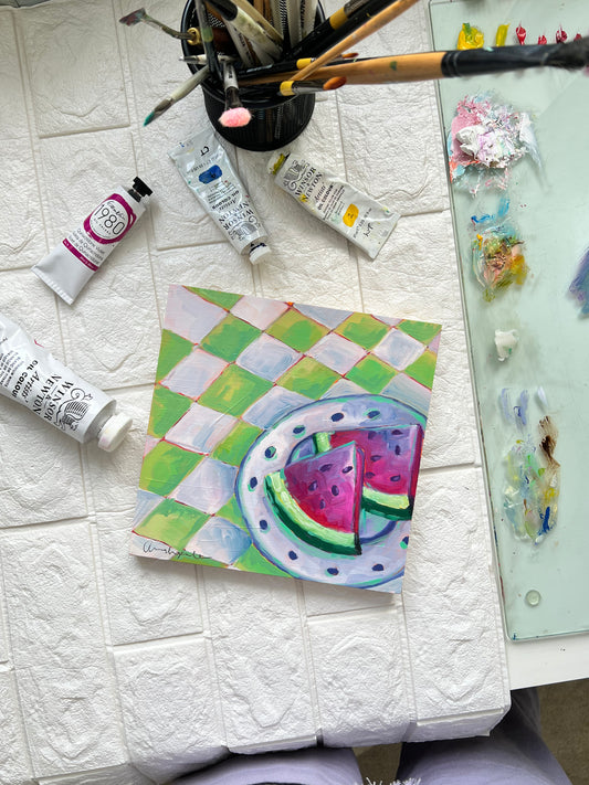 Water Melon breakfast - 8"x8"