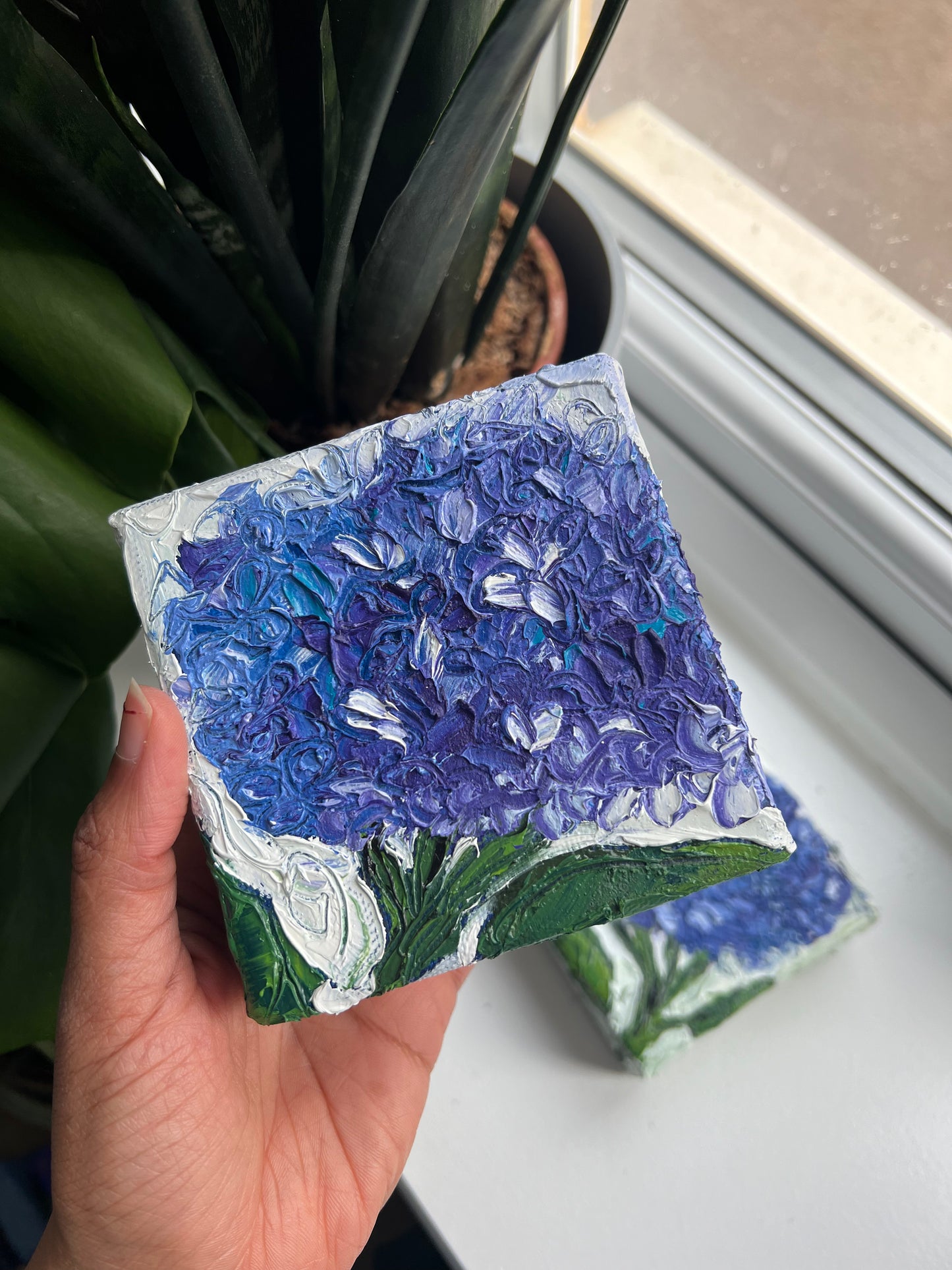 Blue Hydrangea (mini 1) - 4" x 4"
