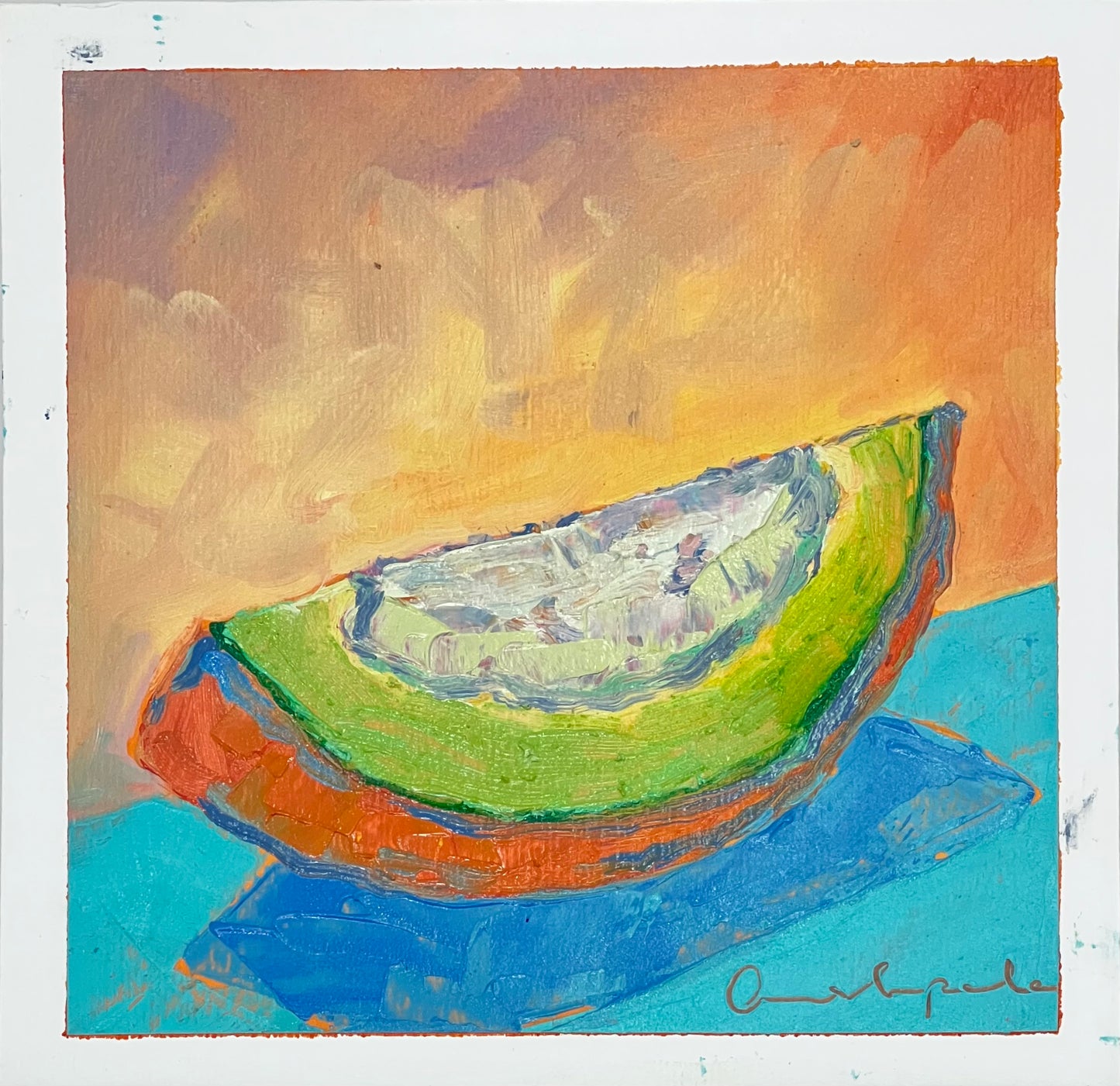Meloning away - 7"x7"