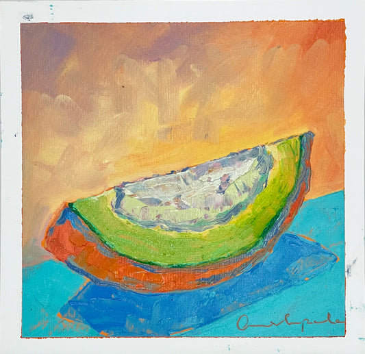 Meloning away - 7"x7"