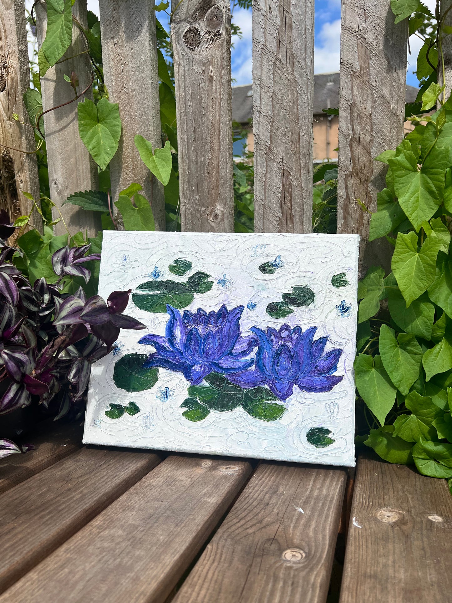 Blue Water Lilly - 10"x12"