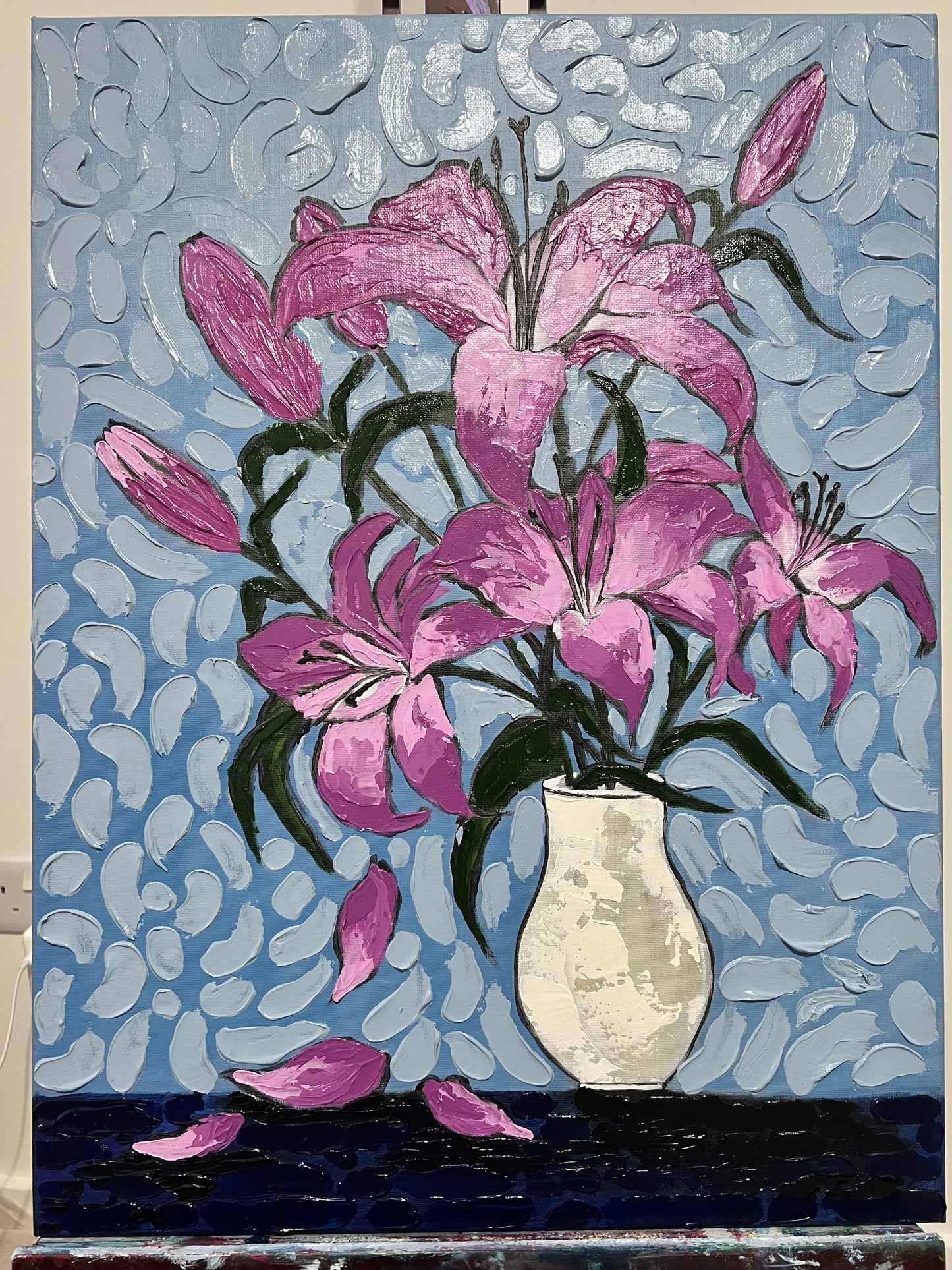 Midnight Lillies - 24"x18"