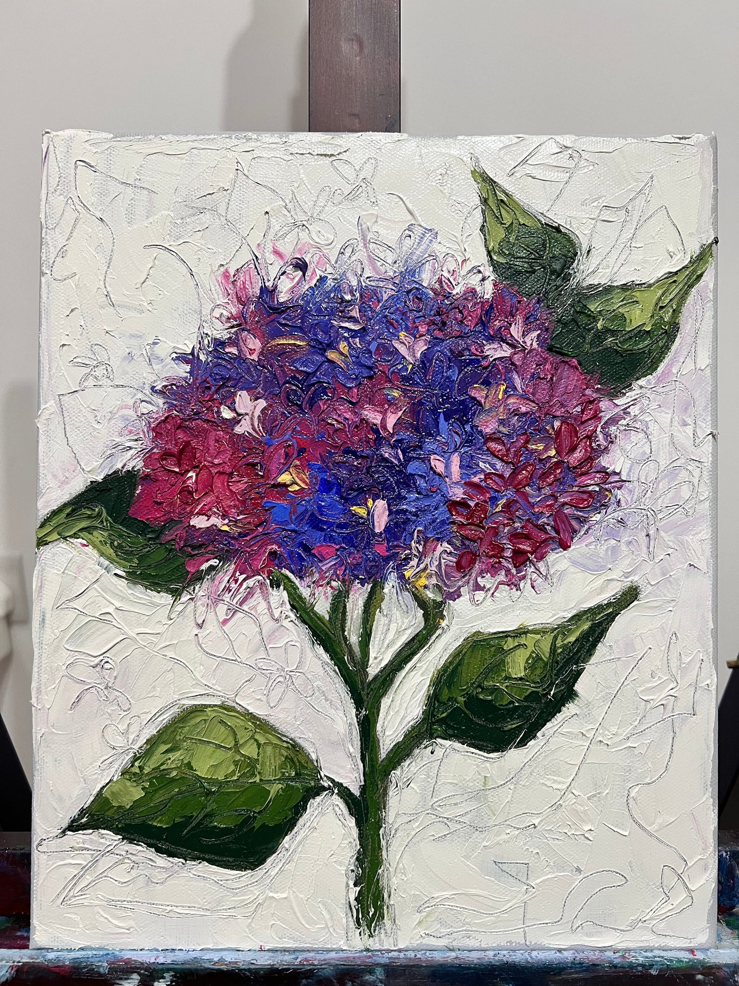 Pink Hydrangea - 12"x10"