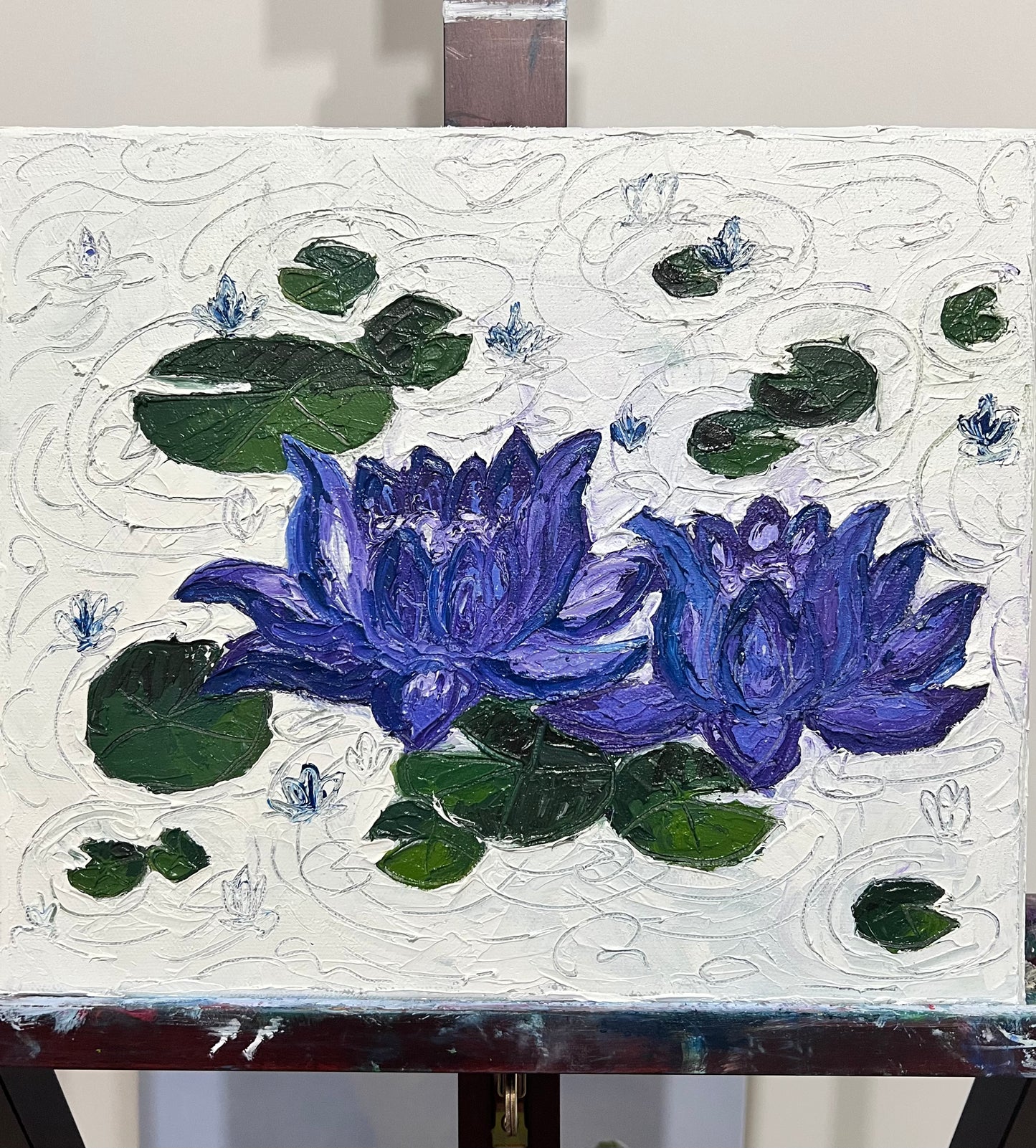 Blue Water Lilly - 10"x12"