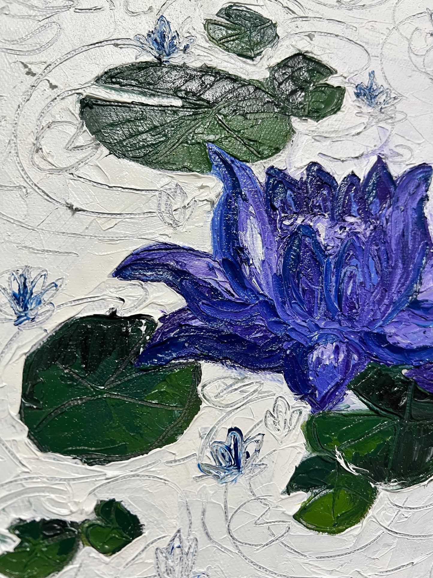 Blue Water Lilly - 10"x12"