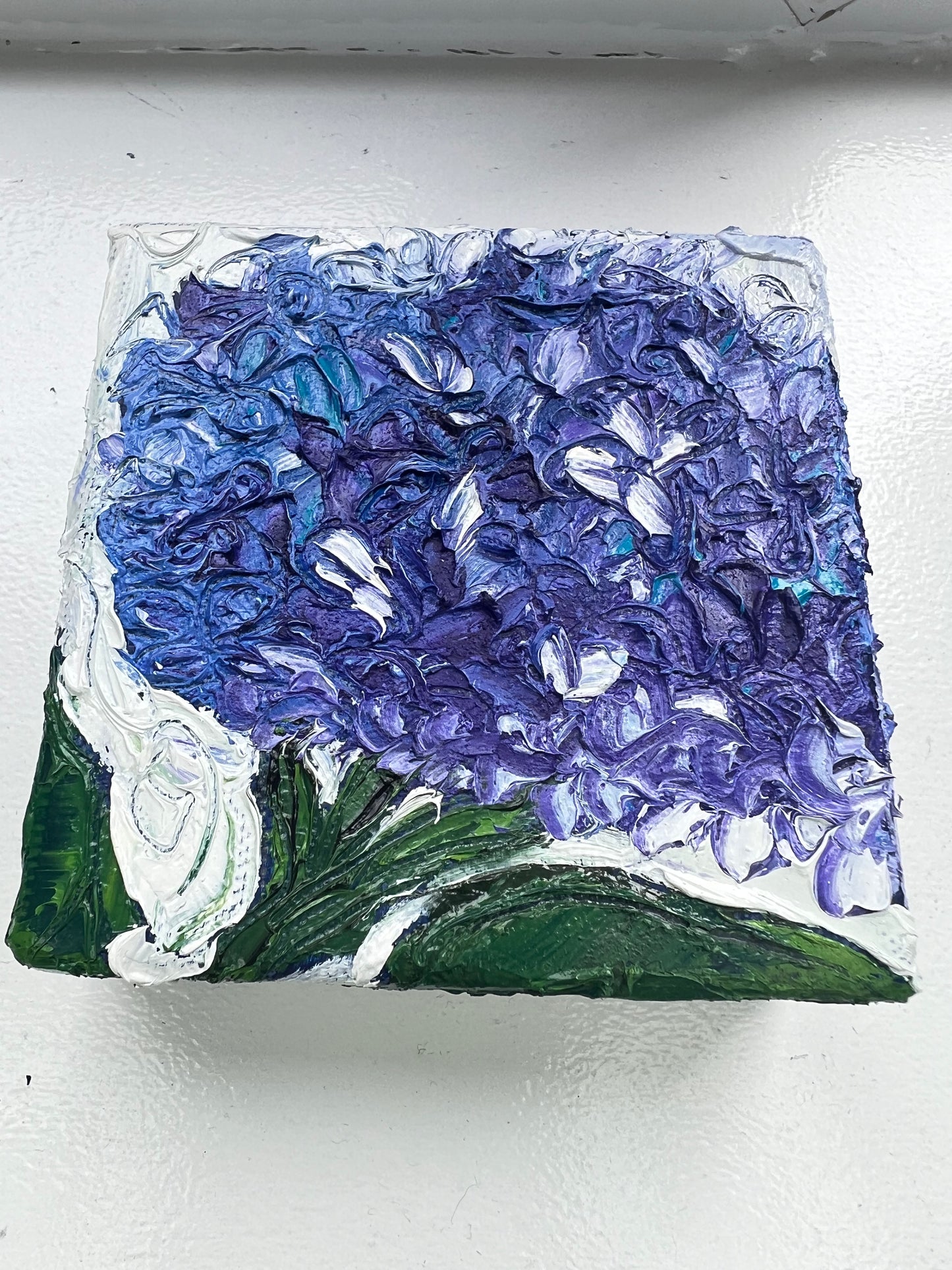 Blue Hydrangea (mini 2) - 4" x 4"